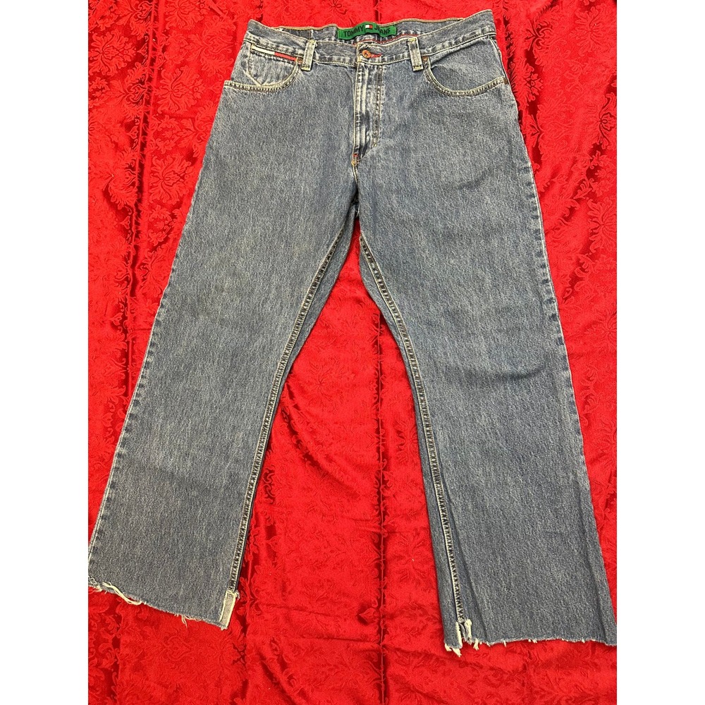Tommy Jeans Mens Y2K Denim 36x34 (27.5 Raw Hem Distressed